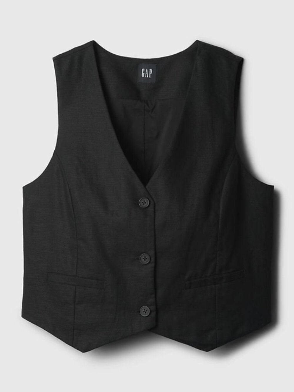GAP Linen-Cotton‎ Vest Black Size Medium